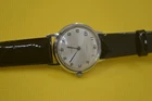 Vtg 1968 Timex Marlin Mens 2 Hand Dress watch Silver Very clean New Timex band
