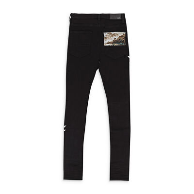 NWT AMIRI HAWAIIAN STAR ART PATCH BLACK OD SKINNY JEANS SIZE 29 $1690