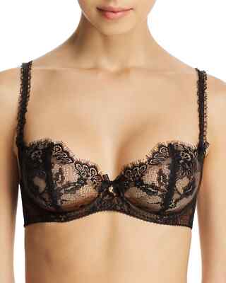 Dita Von Teese Savoir Faire Sheer Lace Balconette Underwire Bra SZ US 32E