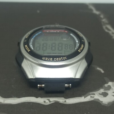 Casio Wave Ceptor WV-57HJ Watch Men Silver Tone Digital Alarm