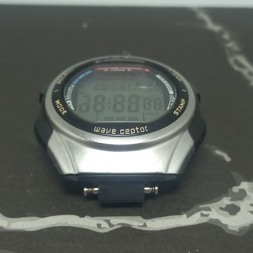 Casio Wave Ceptor WV-57HJ Watch Men Silver Tone Digital Alarm Chrono - Picture 2 of 9