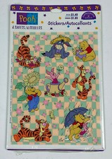 New Vtg 90's WINNIE The POOH  Friend STICKERS Sealed HALLMARK Tigger Checkered
