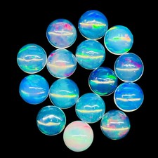 15 Pcs Natural Ethiopian Opal 6mm Round Loose Cabochon Untreated Gemstones Lot