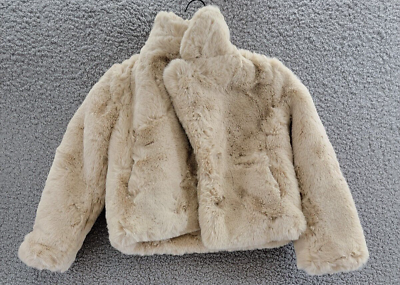 Apparis Milly Faux Fur Coat Unisex Kids 6Y Latte Solid Side Apparis Milly Faux Fur Coat Unisex Kids 6Y Latte Solid Side