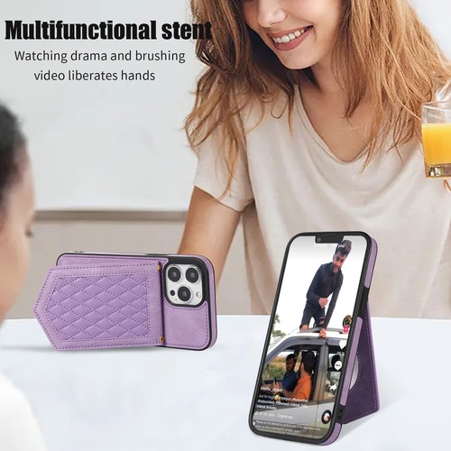 Für iPhone 6/7/8/XS/11/12/13/14/15 Umhängetasche Geldbörse Spiegel Ständer Handyhülle - Bild 37 von 66