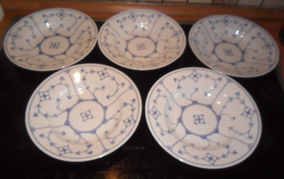 5 Suppenteller - Strohblume - Eisenberg-Blau-Saks - DDR- Konvolut-