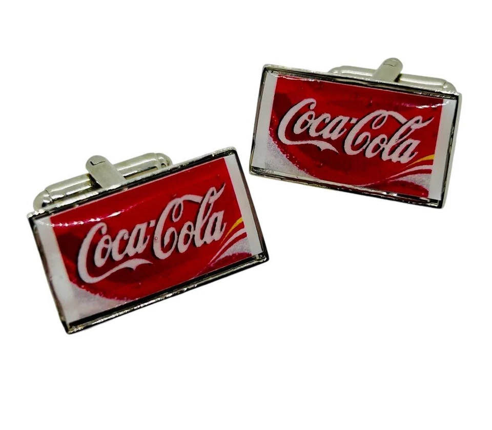 Únicos Gemelos Coca Cola Cromo Coca Soda REGALO EN CAJA Hechos a Mano MIXTA DOLLY Foto 2 de 2