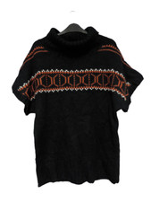 Purple Tribal Roll Neck Jumper Black Size L rrp  29 DH101 OO 02