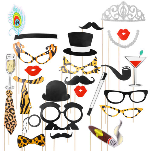 Wedding Photo Booth Photo Props Funny Leopard Bow Tie Dress Up Decoration - Afbeelding 1 van 18