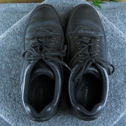 Rockport Men Sneaker Shoes Size 10.5 Medium Black Leather Lace Up - Imagen 6 de 10