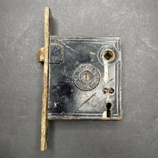 Antique c1890s Door Knob Mechanism Hardware Handle Forged Steel Victorian C09