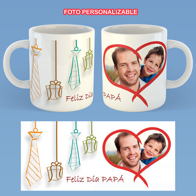 TAZA PERSONALIZADA FELIZ DIA PAPA FOTO PERSONALIZABLE MUG DIA DEL PADRE