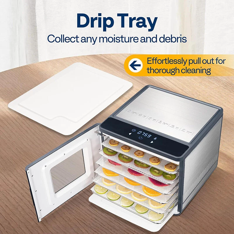 6 Trays Food Dehydrator Stainless Steel Meat Fruit Vegetable Jerky Dryer Machine - Image 4 of 4