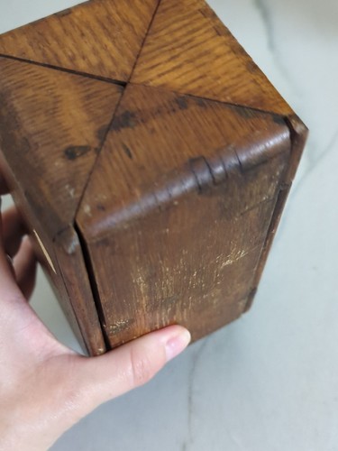 Antique Singer Wooden Fold Out Puzzle Box & Sewing Machine Attachments Late 1800 - Picture 10 of 11
