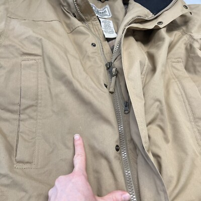 Vintage LL Bean Mens sz M GORE TEX Wool Lined Parka Trench Coat