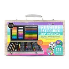 New Art 101 Drawing, Sketching, and Doodling 111 Piece Wood Art Set