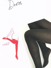 NIP Wolford Dora Tights Metallic Shimmer Black/Silver M Medium New in Package