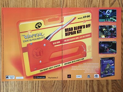 Unreal Tournament Dreamcast PS2 PC Xbox Vintage Video Game Poster Ad Art Print