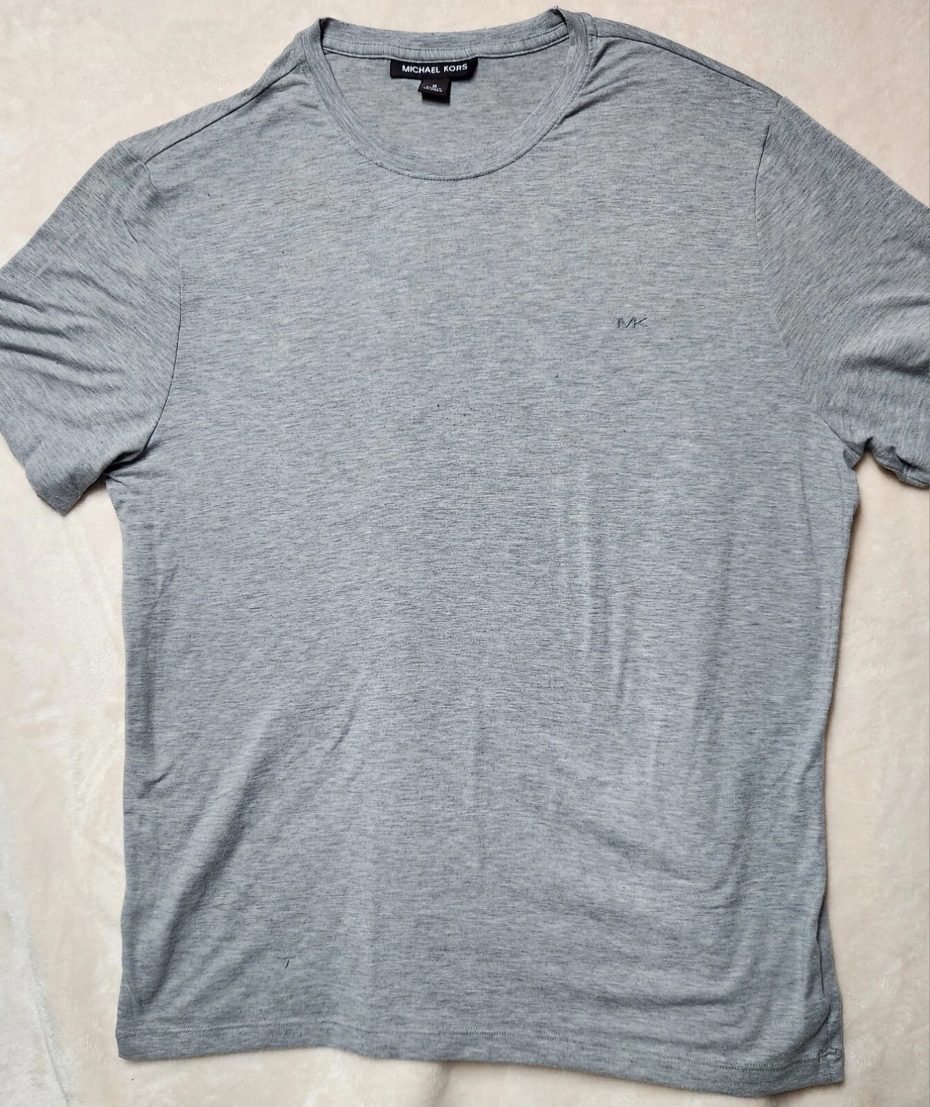 Michael Kors Gray T-Shirt Men Medium (20Wx25) Short Sleeve Cotton