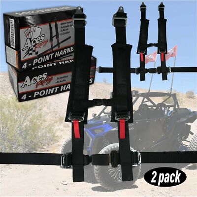 Pair of UTV 4 Point Harness with One Step Easy to Use Automotive Style Buckle