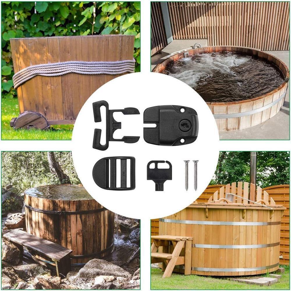 4 Set Spa Hot Tub Cover Clips Replace Latches Clip Lock With Keys And