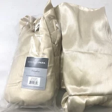 (2) Madison Park Emilia 50" x 95" Lined Faux-Silk Twisted Tab Window Panel Beige