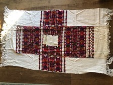Beautiful Handmade Mexican Embroidered Shall 42"x32" Blusa Blanco multicolor