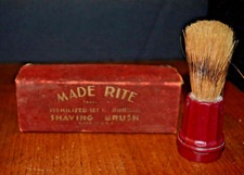 VTG MADE-RITE SHAVING BRUSH ORIG. BOX Sterlized Set in Rubber