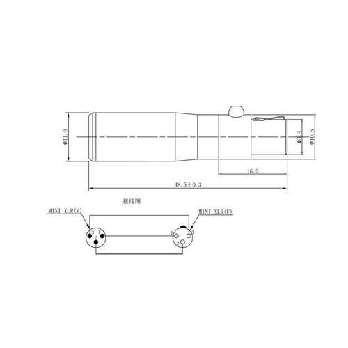 Mini XLR 3-polige Stecker Auf XLR 4-polige Buchse Audio Adapter Für Mikrofone, - Bild 8 von 12