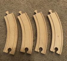 Vintage Brio CURVED TRACK Lot of 4 Wooden Railway Train Pieces 33342 - Lot C