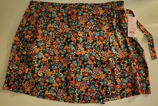 Women's XL Faux Wrap Mini Skirt Wild Fable Multi Color Floral Med New W/ Tags