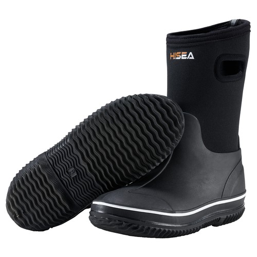 HISEA Kids Rain Boots w/Handle Waterproof Warm Mud Yard Outdoor Wellington Boots