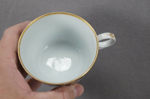 Flight Worcester Brown & Gold Leaf Tea Coffee Cup & Saucer Trio C. 1792-1807 A - Picture 7 of 12