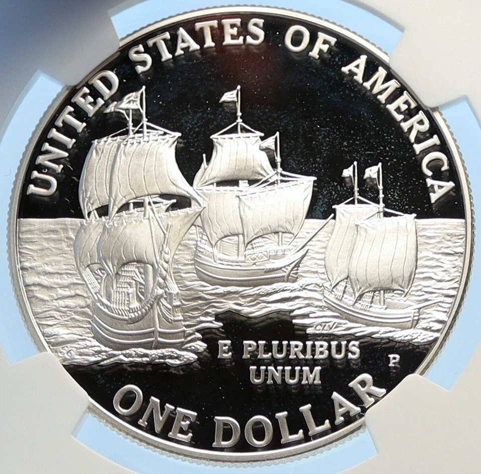 2007 P UNITED STATES US Jamestown 400YR OLD Proof SILVER Dollar Coin NGC i97845 - Image 2 of 4