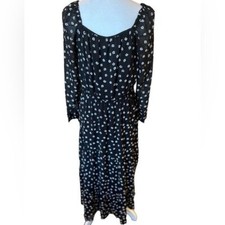 ASOS Y.A.S. Clara Midi Ditsy Floral Dress Black Belt Missing Size Medium NWT