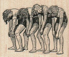 That Listless Feeling 2 1/2 x 2" Rubber Stamp, People Stamp, Funny People