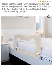 Totcraft Universal Baby Children Bed Rail For Box Spring Beige 35.5L19.5H