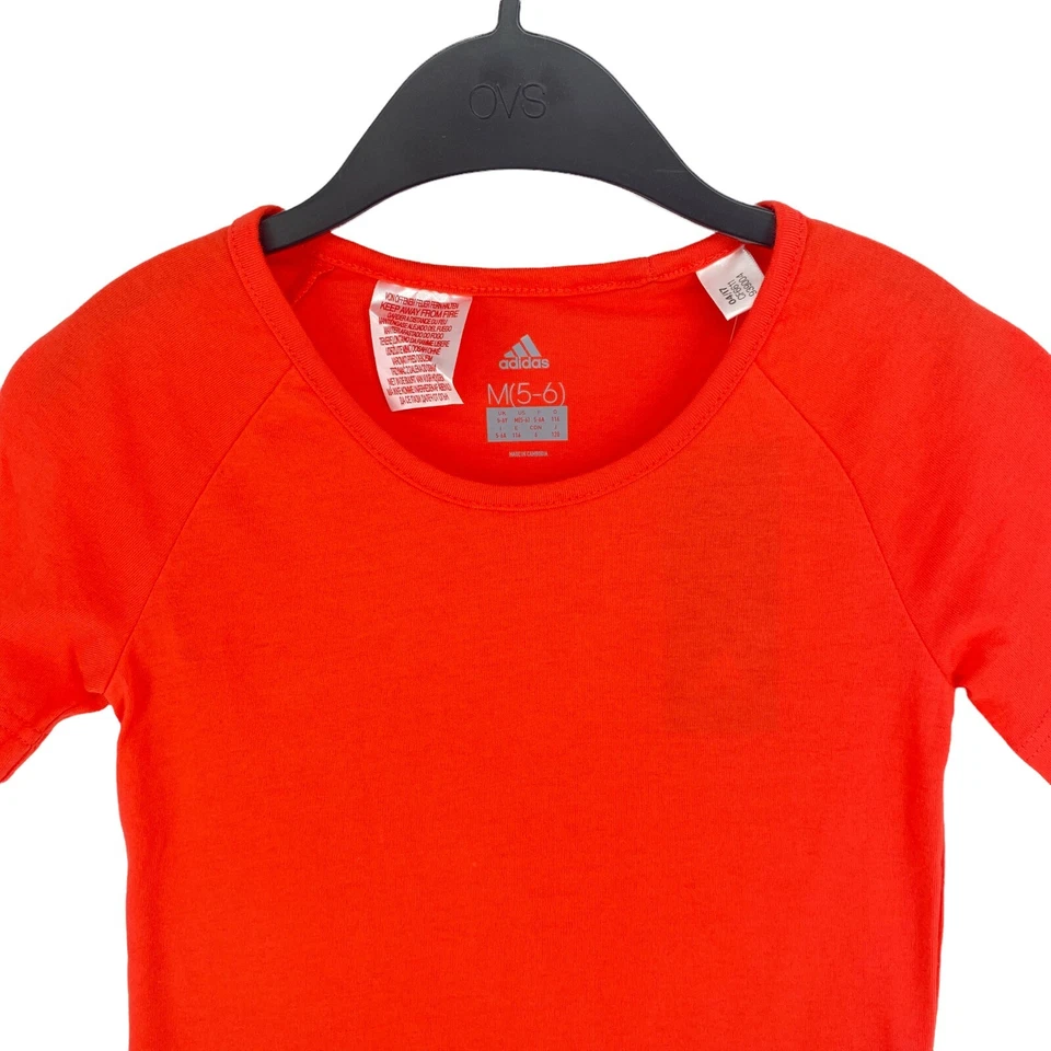 Adidas Algodón Rojo Camiseta Cuello Redondo Talla 5-6 Años - Imagen 2 de 4