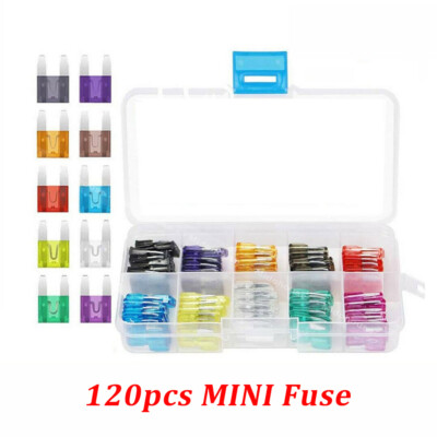 #ad 120pcs MINI Blade Fuse Assortment Auto Car Motorcycle SUV FUSES Kit APM ATM UTV $4.73