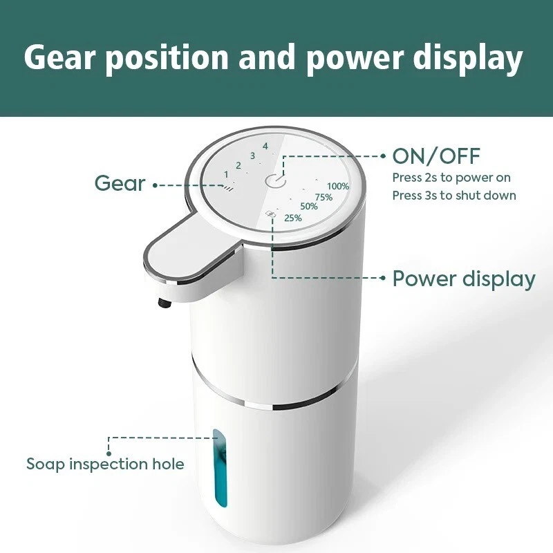 Automatic Foaming Soap Dispenser, Touchless Dispenser 400ml USB Rechargeable - Image 4 of 4