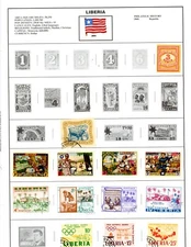 LIBERIA--Collection of 103 Stamps & 8 Souvenir Sheets