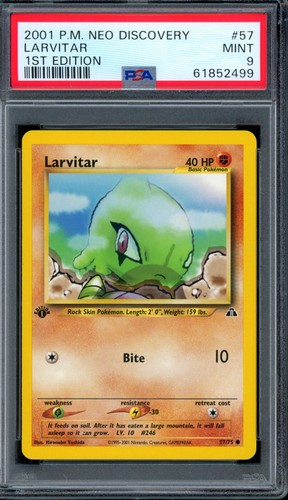 Larvitar (1st Edition) graded PSA 9 for sale on eBay