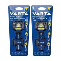 2X Varta Stirnlampe Led Work Flex Motion Sensor H20 Inkl. 3X Aaa Batterien 18648