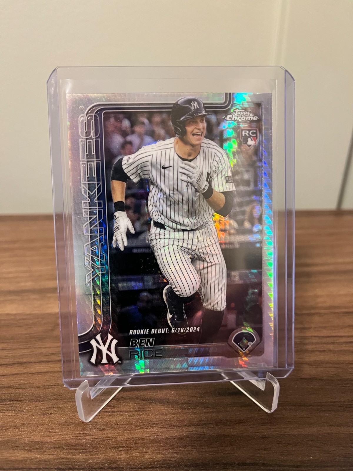 2025 Topps Chrome Update Ben Rice Prism Refractor Rookie Debut #USC138 Yankees