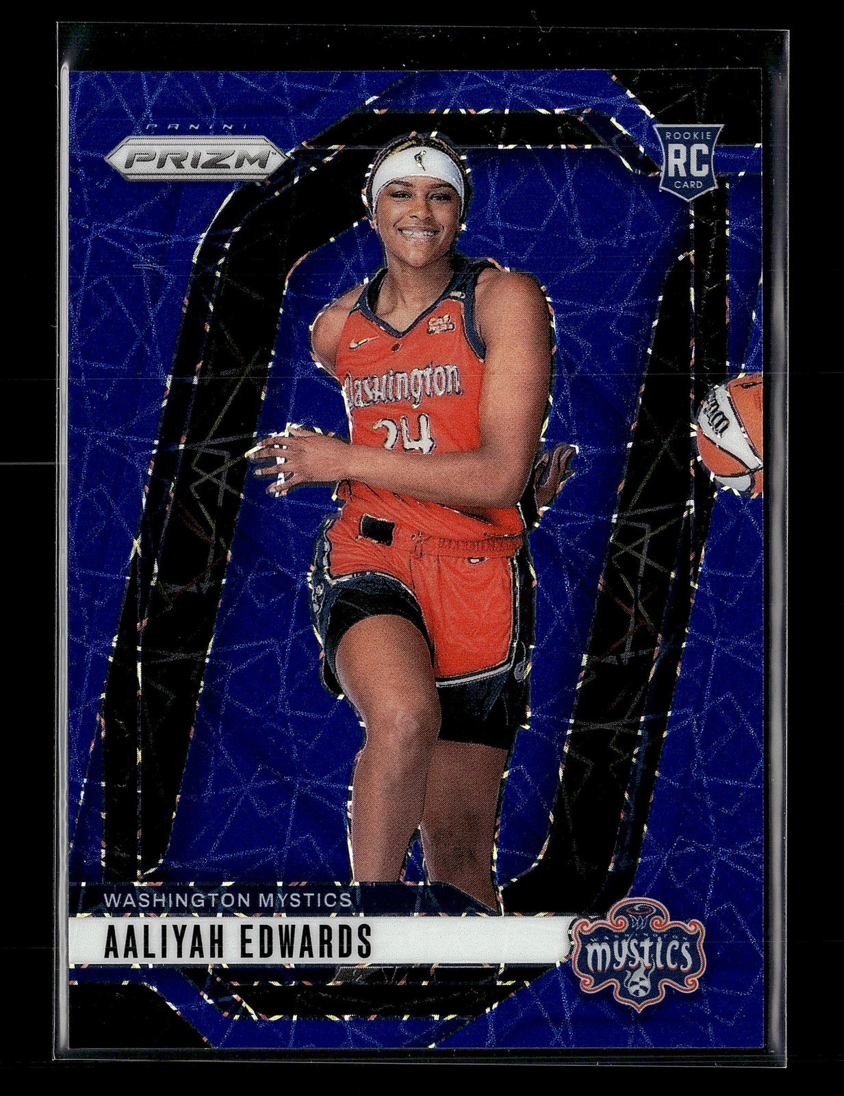 2024 Panini Prizm WNBA Aaliyah Edwards Blue Velocity Prizms #142