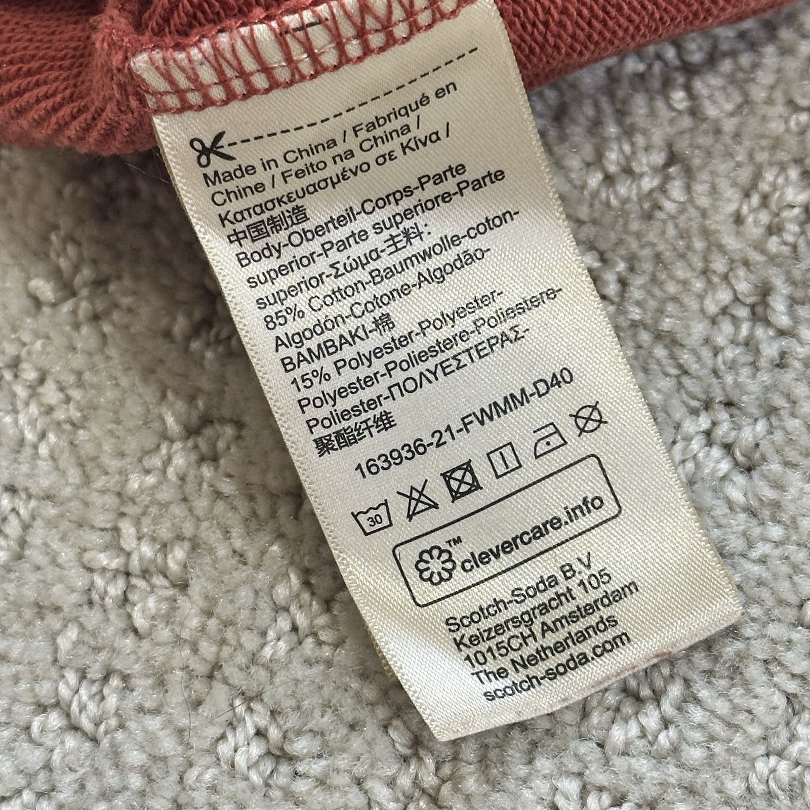 Scotch Soda Sweatshirt Mens Small Felpa Artwork Embroidered Patch Cotton Orange