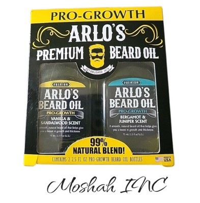 Arlo s Beard Oil Vanilla Sandalwood / Bergamot & Juniper Scent SET 2 - 2.25 oz 