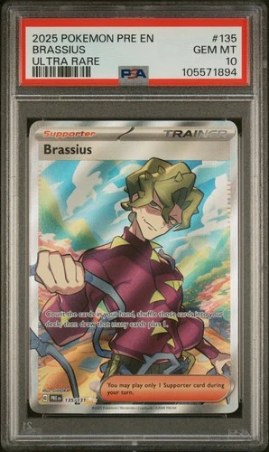 2025 POKEMON PRE EN-PRISMATIC EVOLUTIONS ULTRA RARE #135 BRASSIUS PSA 10