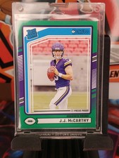 2024 Panini Donruss - Rated Rookie J.J. McCarthy #303 Press Proof Green (RC)