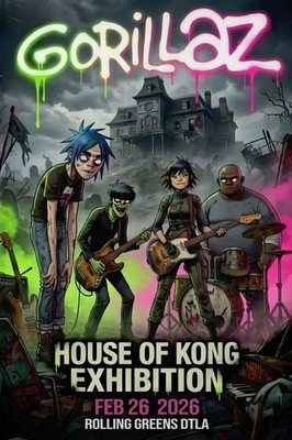 Gorillaz House of Kong Exhibition Poster Wall Art Print Decor Alternative Art
